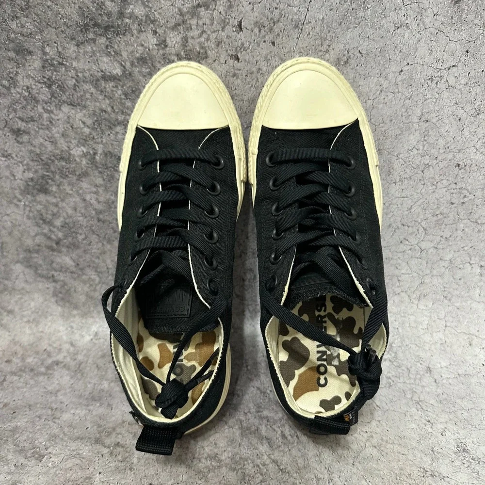 Converse Chuck Taylor All Star Ox Women 7.5 Black Cordura Camo Sneaker 161434F